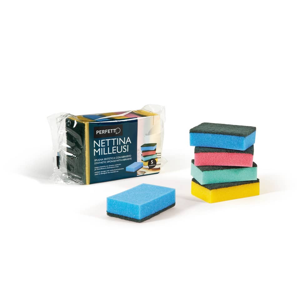 Spugna con abrasivo Perfetto Nettina milleusi assortiti conf. 5 pz.