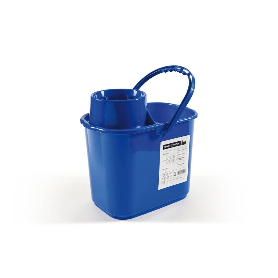 Secchio Perfetto Factory Polar con strizzatore - 15 L blu