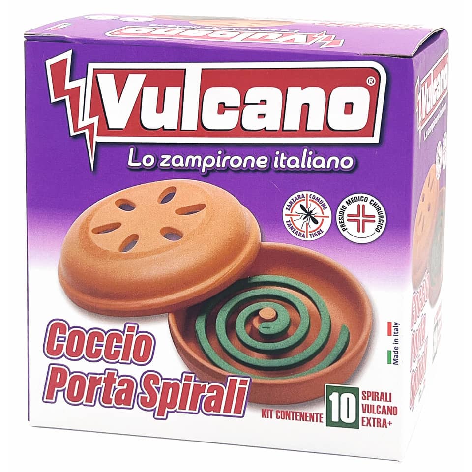 Insetticida zampirone per esterni Vulcano conf. 10 spirali + supporto in coccio