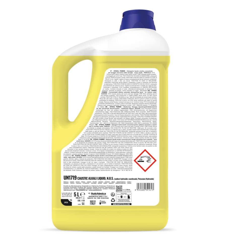 Detergente lavastoviglie liquido alcalino concentrato Stovil Power Sanitec 5 L / 6 Kg