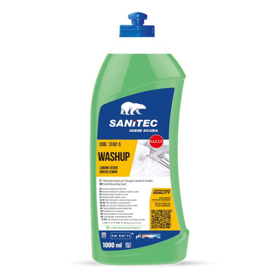 Detergente liquido al profumo di limone verde Washup Sanitec