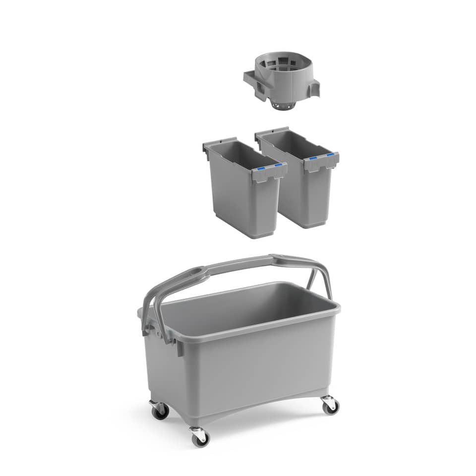 Kit secchio multiuso Eroy 06 accessoriato con scompartimenti estraibili e accessori TTS 28 L