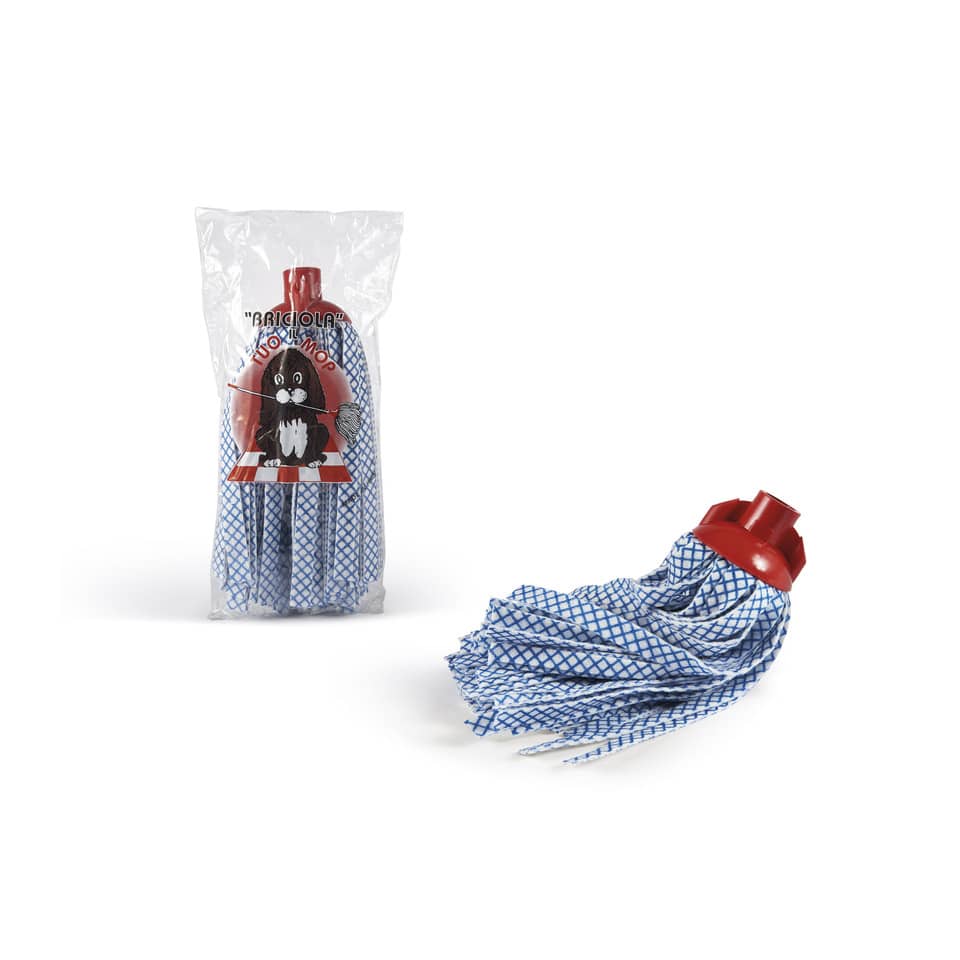 Mop sintetico per pavimenti Blu dimora bianco e blu