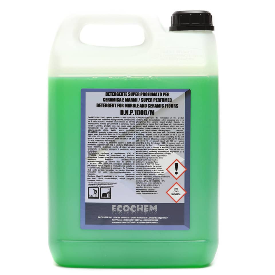 Detergente super profumato per ceramica e marmi D.N.P.1000/M Ecochem 5 L