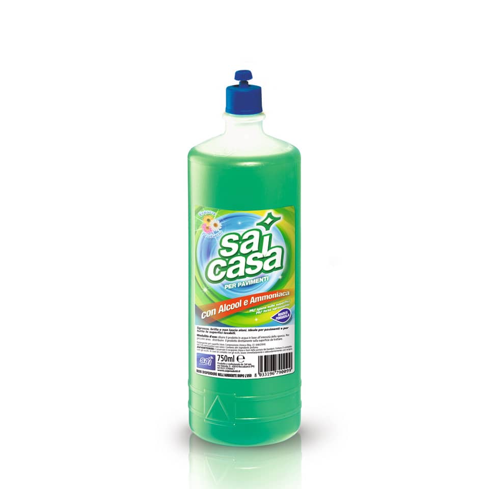 Detergente SAI Casa con alcool e ammoniaca per superfici dure - formato 0,75 litri