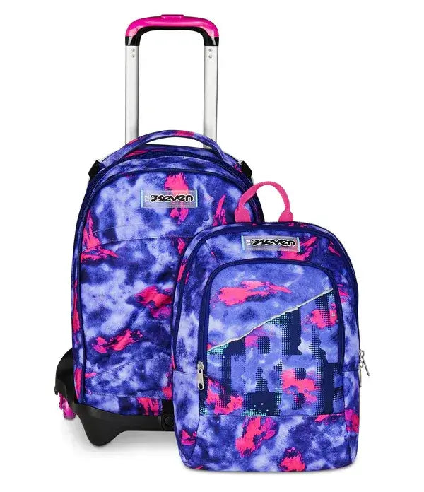 Seven Zaino Trolley 3 Ruote Detach Shady die girl 37 LT con Cross-Over System