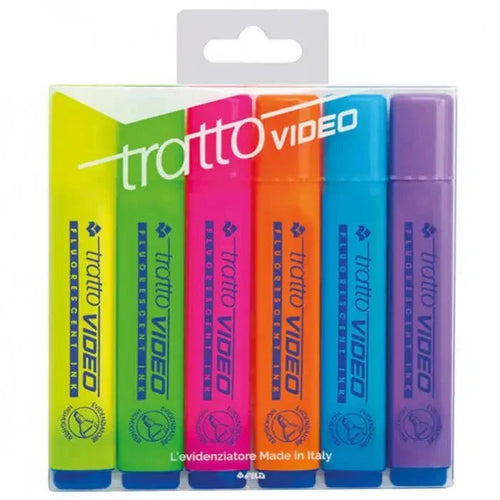 6 Evidenziatori Tratto Video – Colori Assortiti, Tratto 1 - 5 mm - Office Line