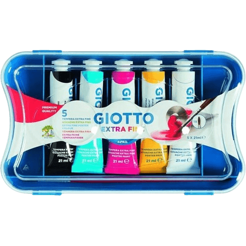 Astuccio Giotto Colori a Tempera – 5 tubetti assortiti da 21 ml