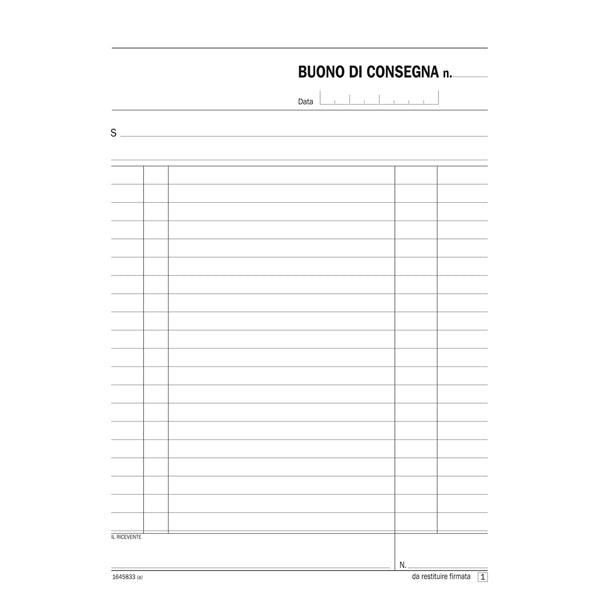 Blocco Bolle di Consegna A5 - 33x3 Copie in Carta Chimica Autoricalcante (Triplice Copia)