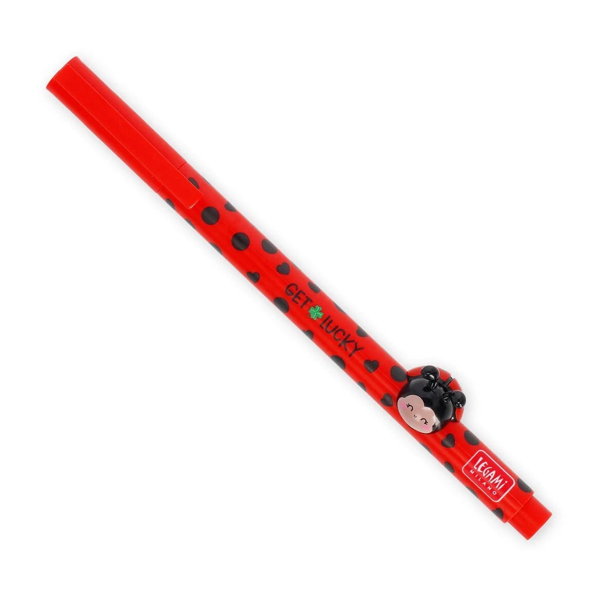 Penna Gel con Animaletto Decorativo Ladybug "Get Lucky" – Lovely Friends – Legami