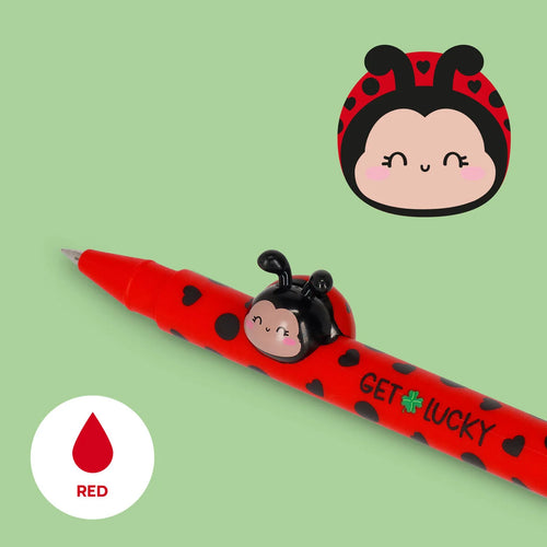 Penna Gel con Animaletto Decorativo Ladybug "Get Lucky" – Lovely Friends – Legami