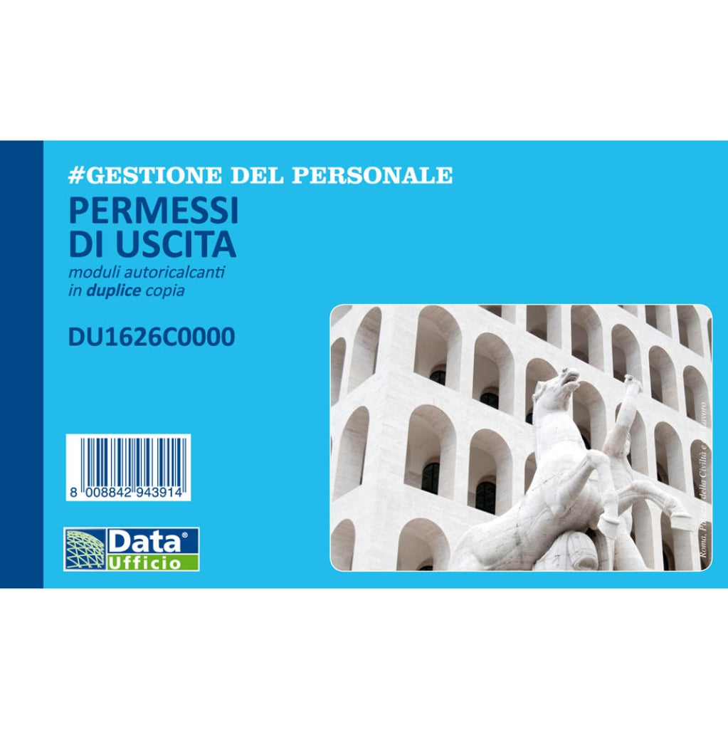 Blocco Permesso di Uscita 12x17 cm - 50x2 Copie in Carta Chimica Autoricalcante