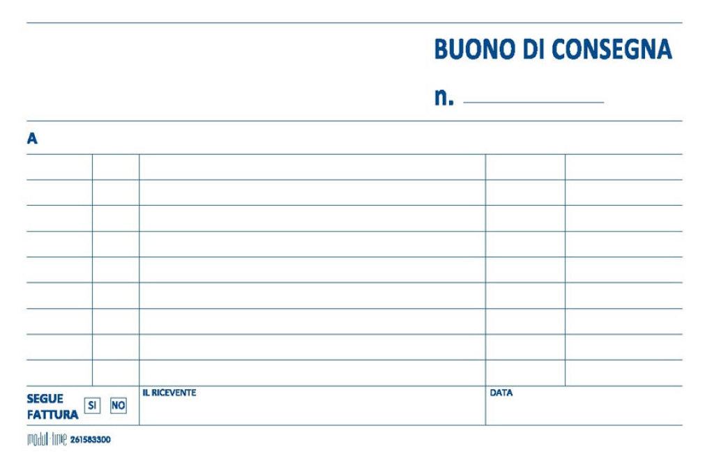 Blocco Buoni Consegna 10x17 cm - Triplice Copia (3 Copie) in Carta Chimica