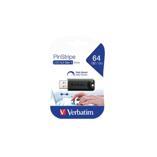 Verbatim Store 'n' Go Pinstripe USB 3.0 – 64GB – Unità Flash ad Alta Velocità – Nero