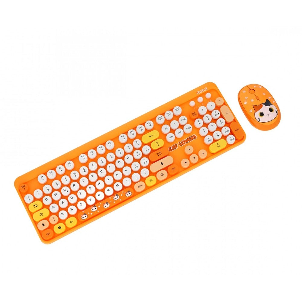 Set Tastiera e Mouse Orange Cat - Layout Full Size e Precisione Ottica