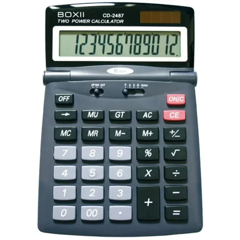 Calcolatrice da Tavolo Boxii CD - 2487 dual Power – Display LCD 12 Cifre - Office Line