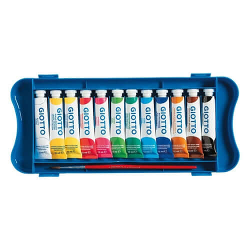 Astuccio Giotto Colori a Tempera – 12 tubetti assortiti da 12 ml