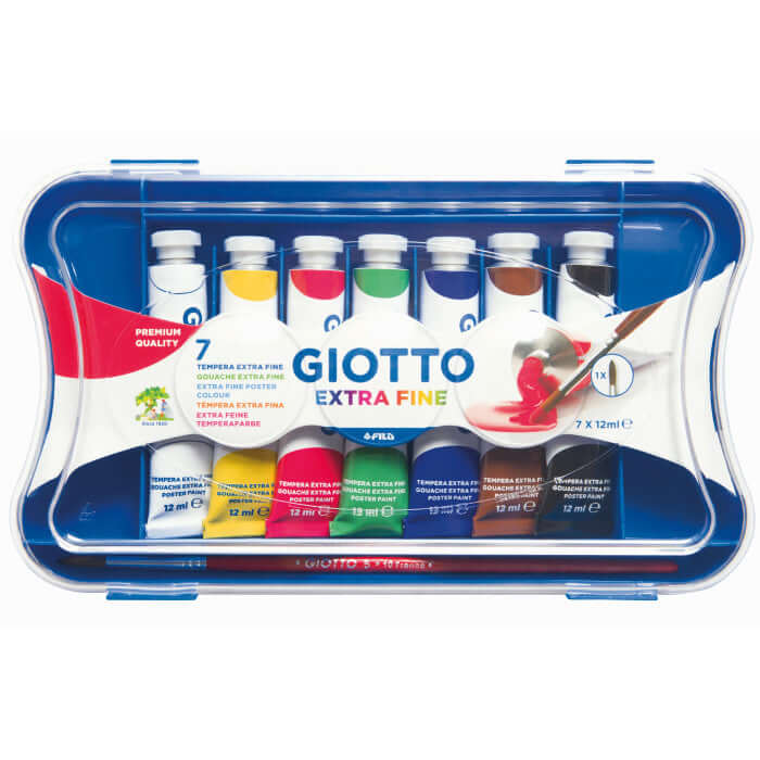 Astuccio Giotto Colori a Tempera – 7 tubetti assortiti da 12 ml