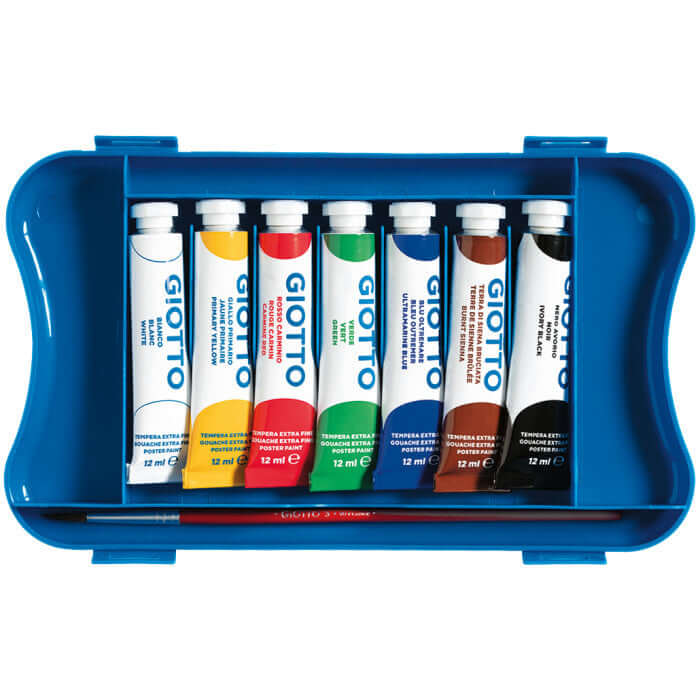 Astuccio Giotto Colori a Tempera – 7 tubetti assortiti da 12 ml