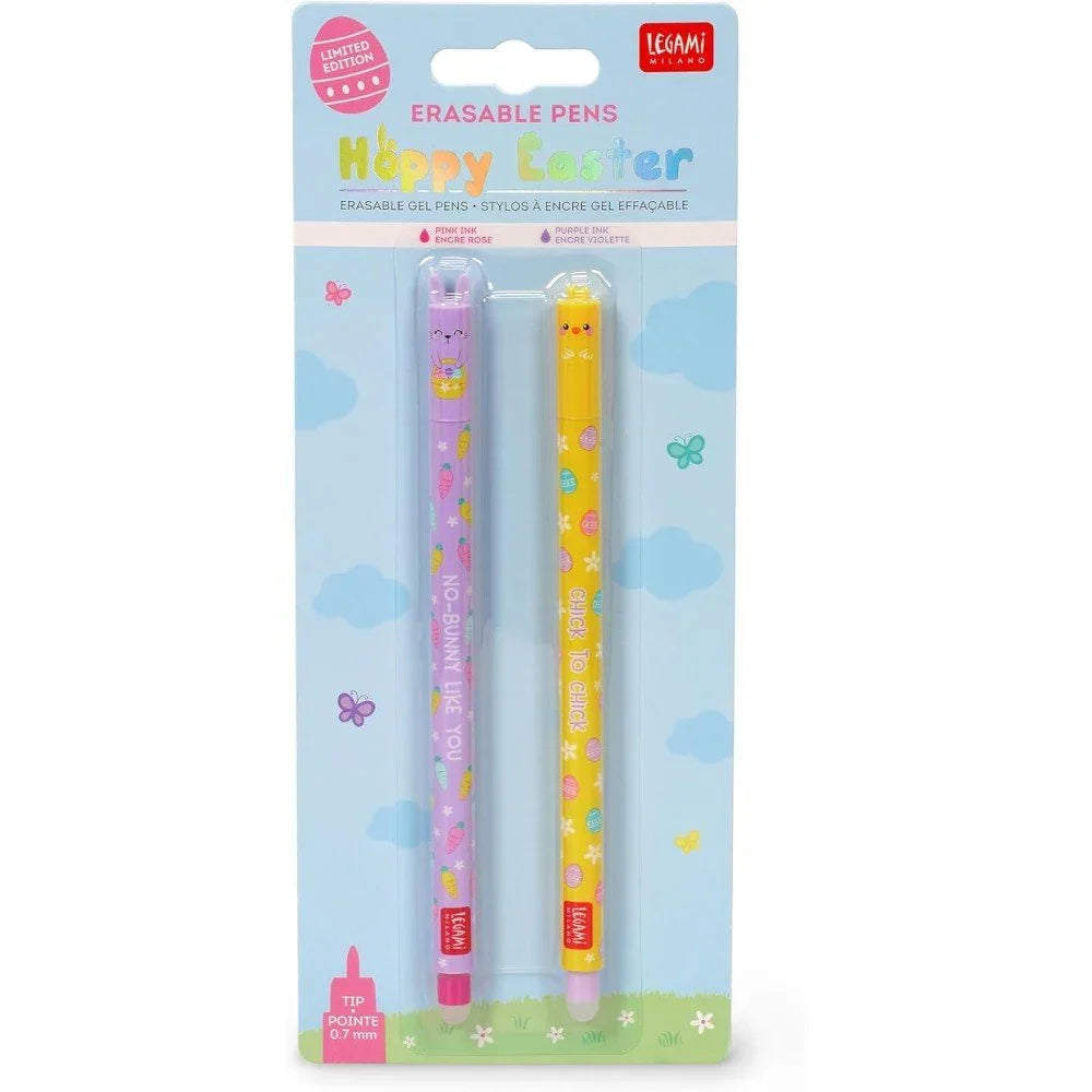 Legami Set 2 Penne Gel Cancellabili Easter Edition – Rosa e Viola – Edizione Limitata Pasqua - Office Line