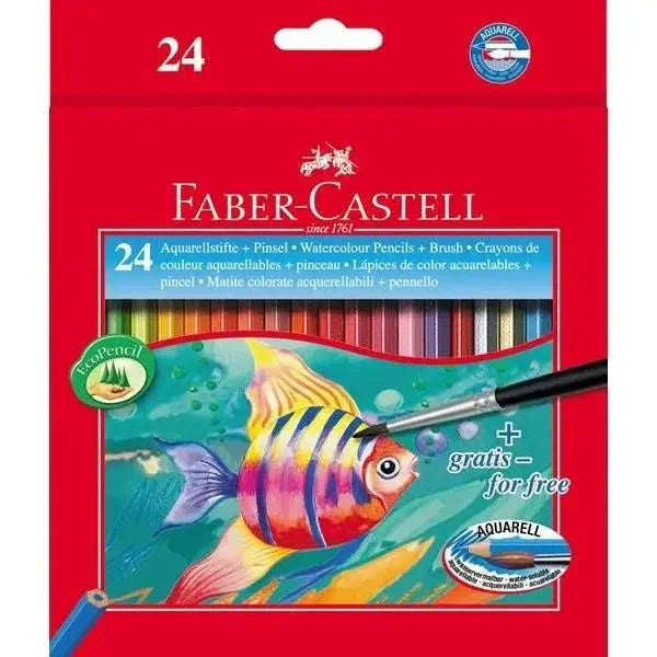 Matite Acquarellabili Faber - Castell 24 colori con pennello - Office Line