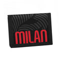 Portafoglio AC Milan Ufficiale con Chiusura in Velcro e Logo a Rilievo - RossoNero