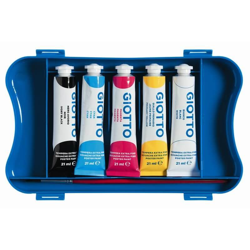 Astuccio Giotto Colori a Tempera – 5 tubetti assortiti da 21 ml