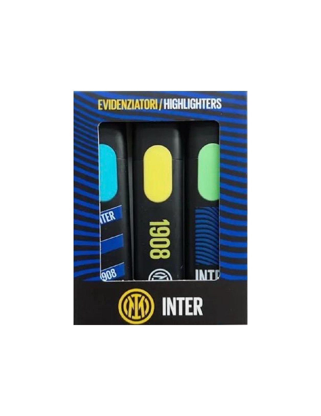 Set 3 Evidenziatori Inter FC Ufficiali - Colori Assortiti - Edizione Nerazzurra