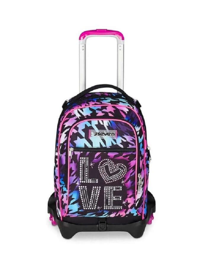 Seven Zaino Trolley 3 Ruote Glow Love 34 LT con Cross-Over System